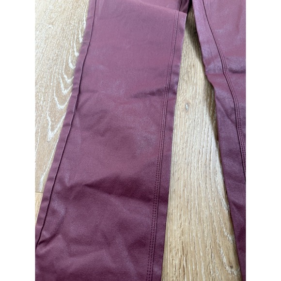 Stella Luce Vegan Leather Pants L Cognac Wine High Rise Tapered Jogger Style - Picture 2 of 5